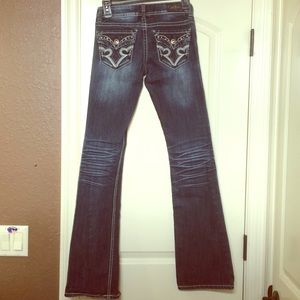 Zco brand dark wash embellished jeans